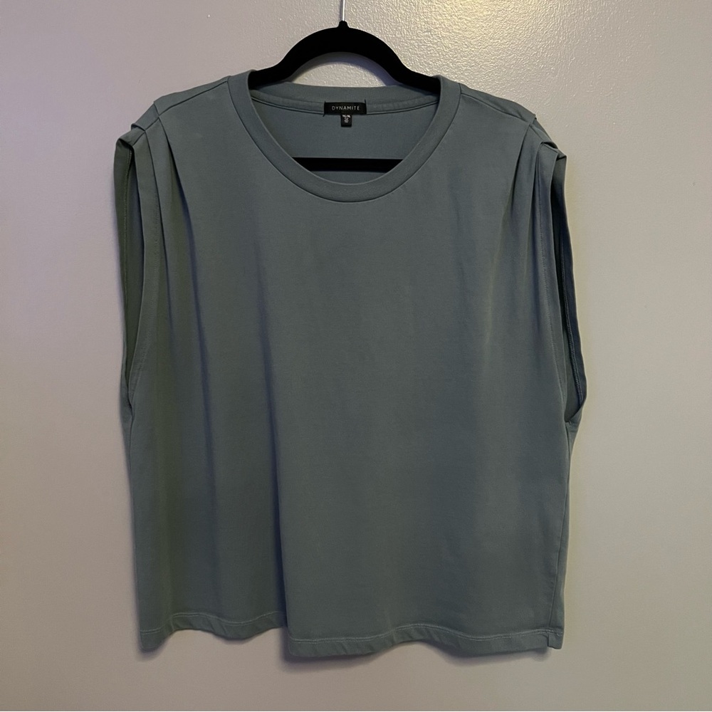 Pleated shoulder Tank Top